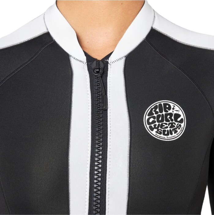 2024 Rip Curl Mujer Rip Curl X Victoria Vergara G-Bomb Front Zip 2mm Traje De Primavera Neopreno 13EWSP - Black / White